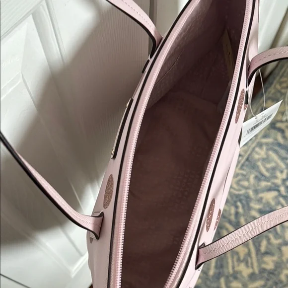 Kate Spade Pink and Gold Polka Dot Tote - Picture 4 of 7